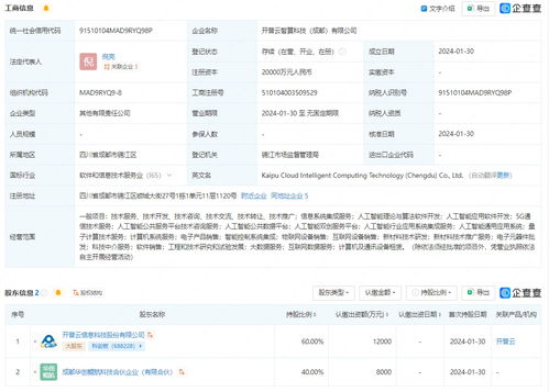 開普云智算科技公司成立，布局信息系統集成新賽道